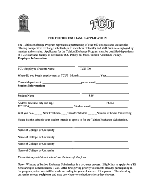 Get and Sign Tcu Application  Form