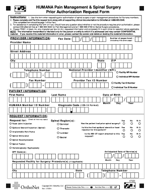 Humana Pain Management Form