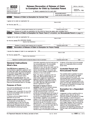 Tax Form 8332 Printable