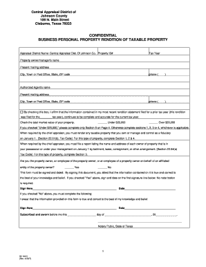 Johnson County Appraisal District  Form