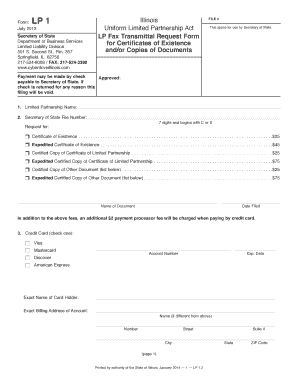  LP Fax Transmittal Request Form for Certificates of 2012