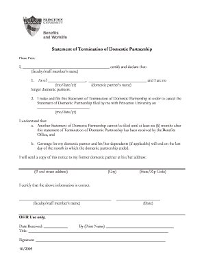 Domestic Partnership Missouri  Form
