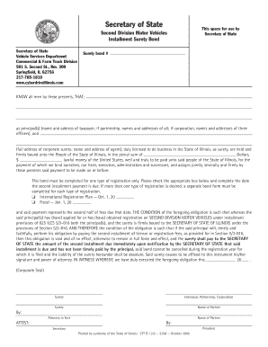 Second Division Vehicle  Form