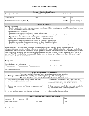 Delaware Domestic Partnership  Form