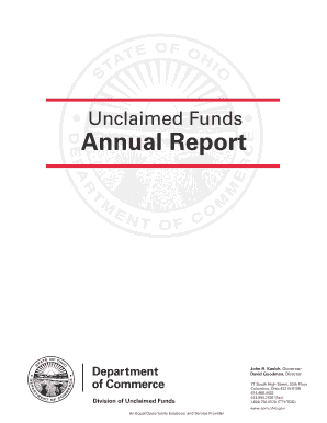 Unclaimed Funds Report Ohio  Form