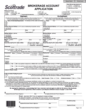 Scottrade Brokerage Account Application Form