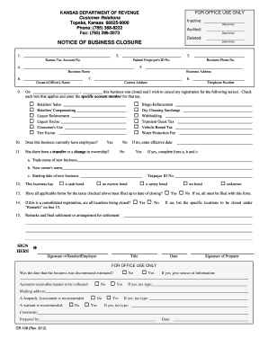 Kansas Business Form Cr 108