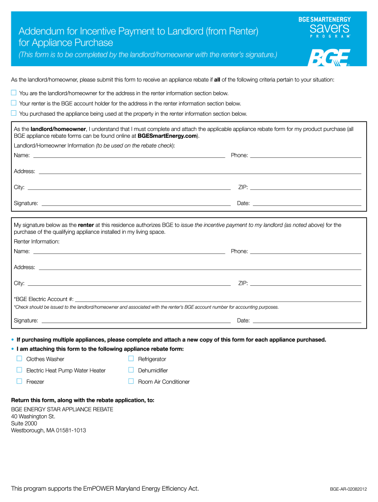 Bge Rebates For Hvac Form Fill Out And Sign Printable PDF Template 