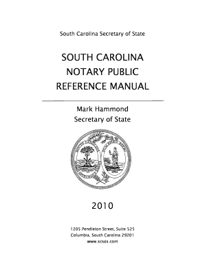 South Carolina Notary Public Reference Manual  Form