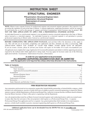 STRUCTURAL ENGINEER INSTRUCTION SHEET  Form