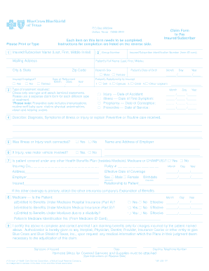 Medical Claim Form Bcbstx Com