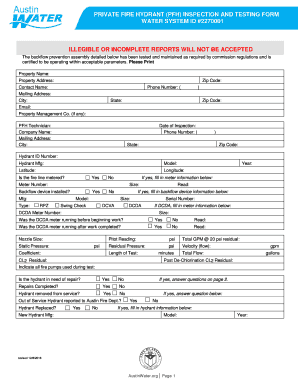 Fire Hydrant Inspection Form