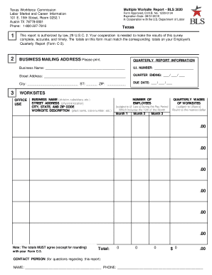 Tx Multiple Worksite Report  Form