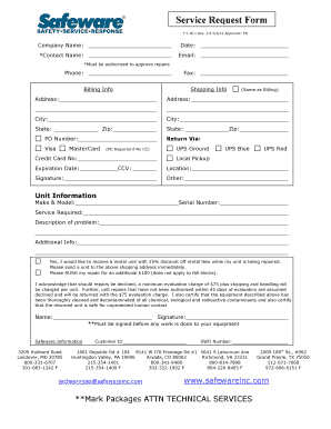  Service Request Form PDF Safeware, Inc 2012-2024