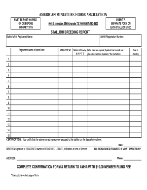 Amha Stallion Report  Form