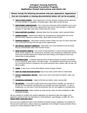 Arlington Housing  Form