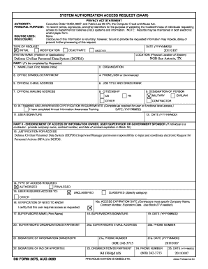 Dd Form 2875 Aug