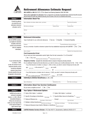  Calpers Reitrement Allowance Estimate Request Form 2010-2024