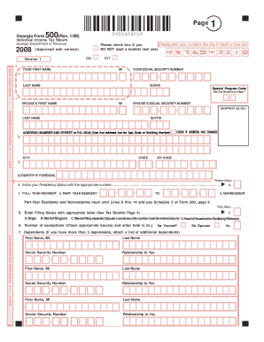  Ga Form 500 Instructions 2008