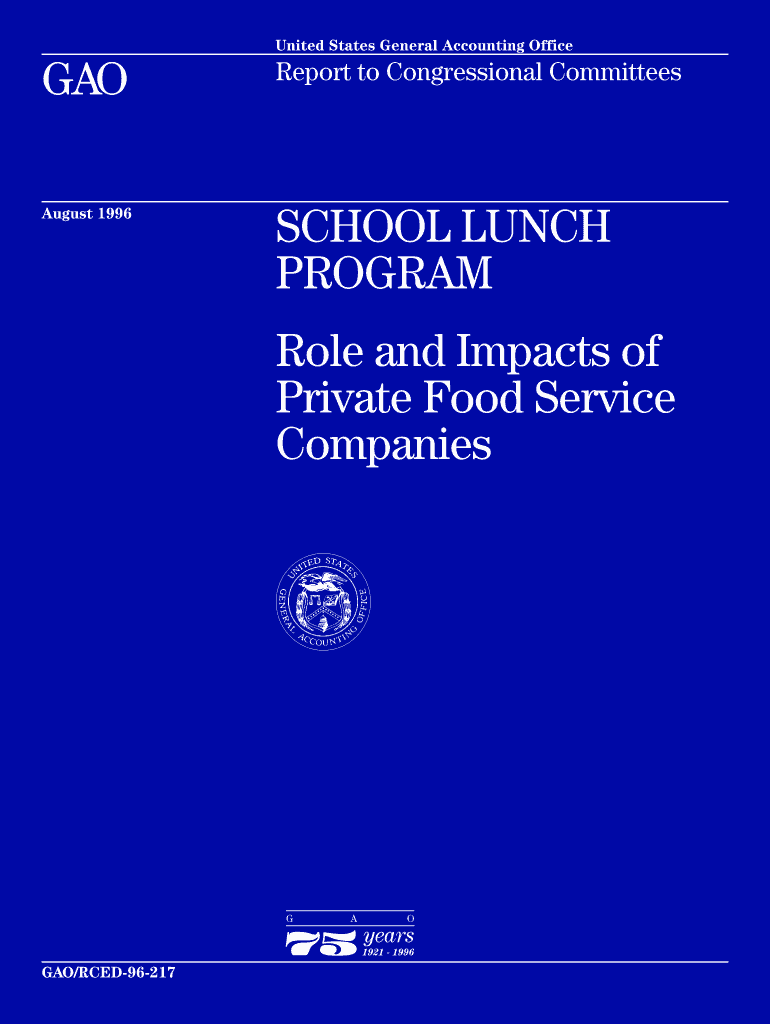 GAO 03 569 School Meal Programs Revenue and Expense  Form