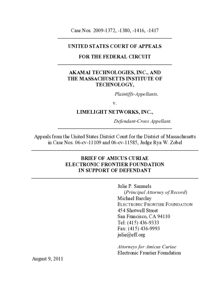 Akamai United States Court of Appeals for the Federal Circuit  Form