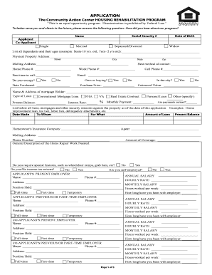 APPLICATION the Community Action Center HOUSING  Form