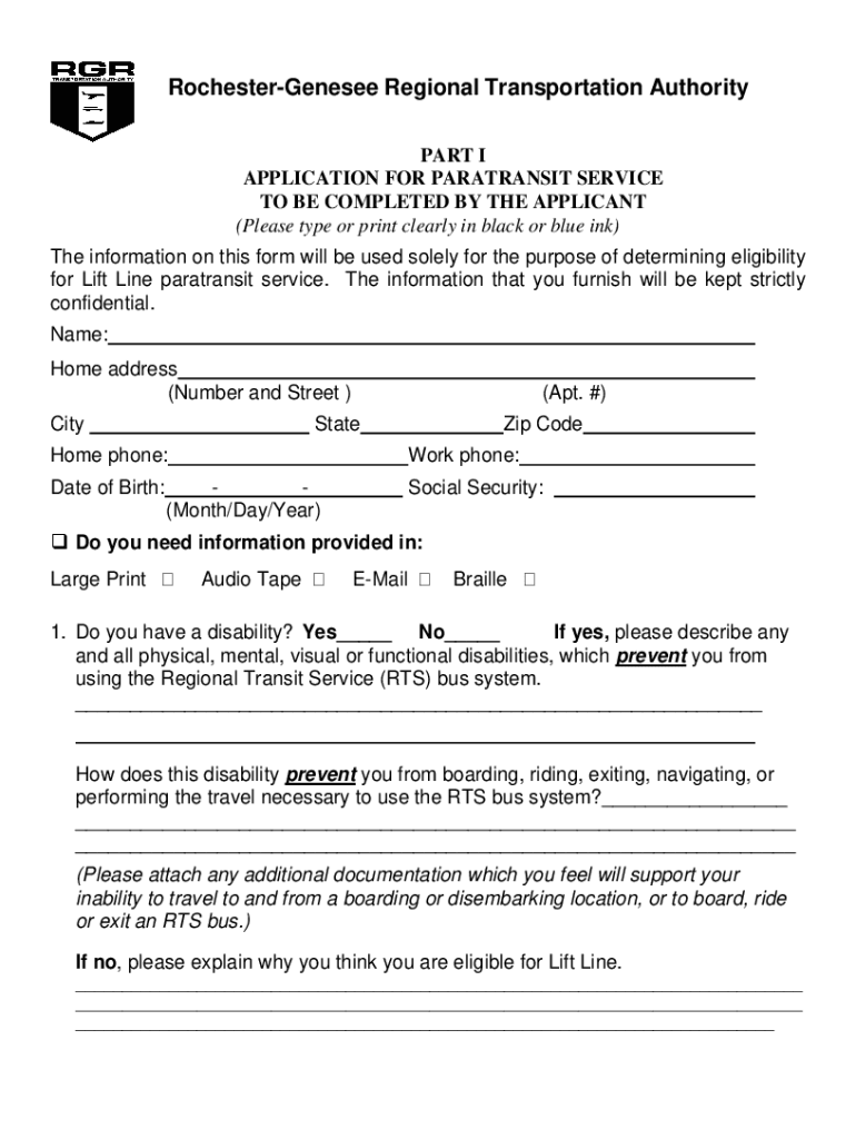 Liftline Application  Form