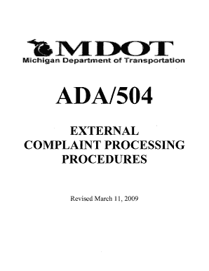 ADA 504 External Complaint Processing State of Michigan Michigan  Form