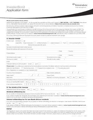 Bond Application Form