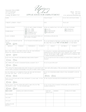 APPLICATION for EMPLOYMENT University Club of Michigan  Form