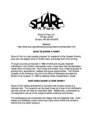 Share Fare  Form
