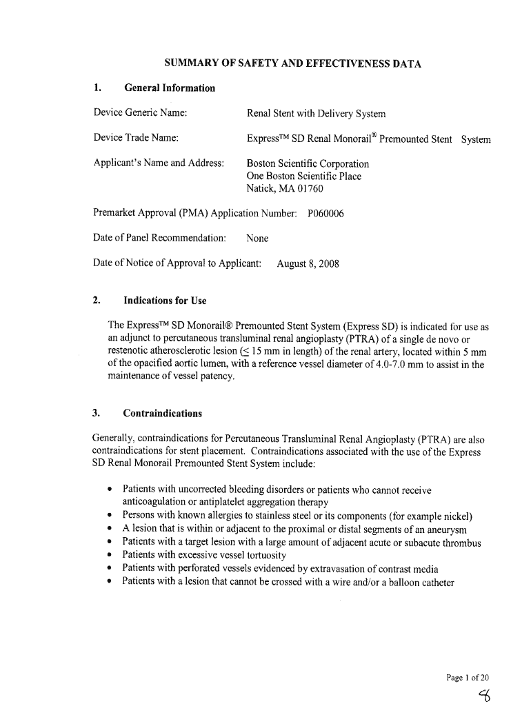 Summary of Safety and Effectiveness Data Summary of Safety and Effectiveness Data Accessdata Fda  Form