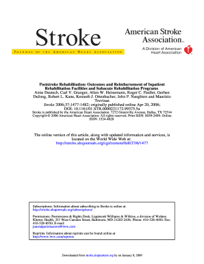 Poststroke Rehabilitation Outcomes and Reimbursement of Inpatient  Form