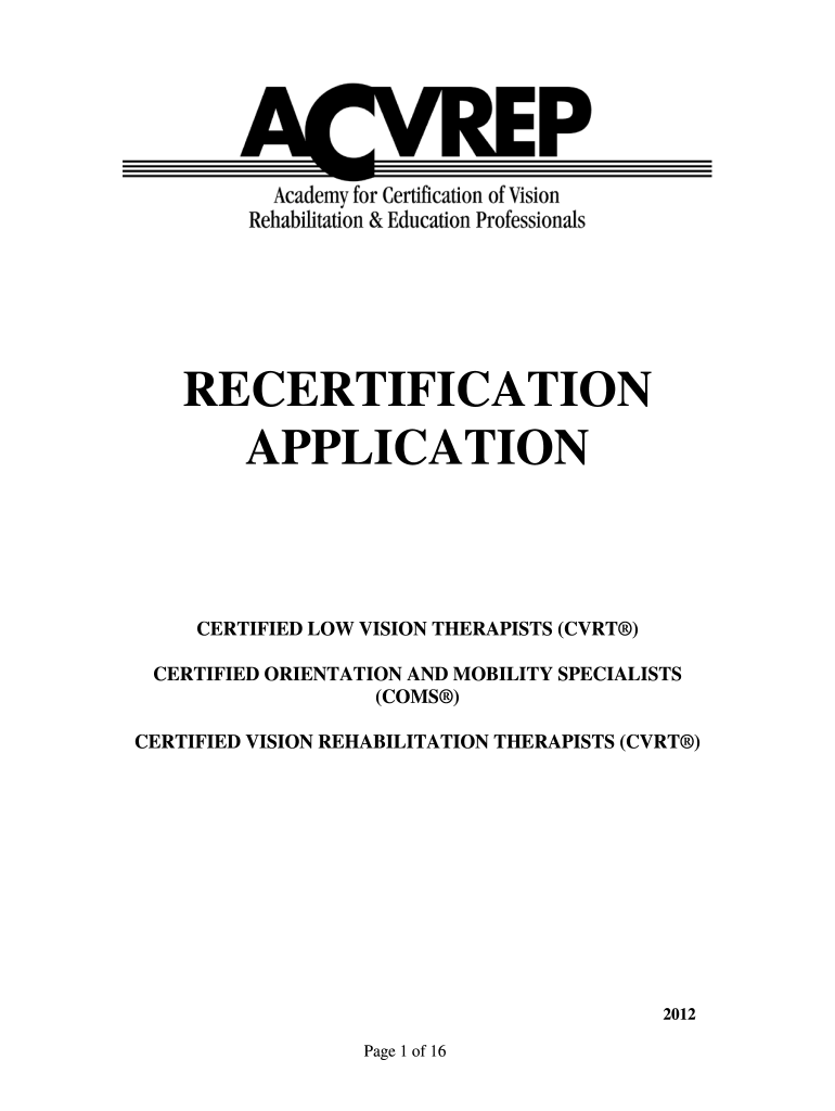 Acvrep Form