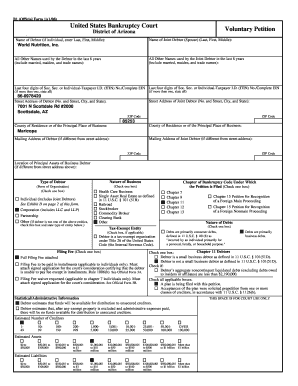 Bankruptcy Forms World Nutrition Inc Alisa C Lacey 010571