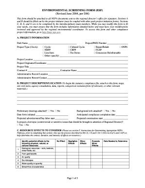 Environmental Screening Form