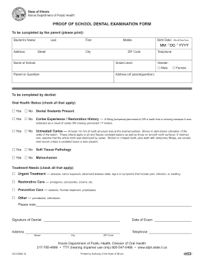 PROOF of SCHOOL DENTAL EXAMINATION FORM Aldrin Sd54