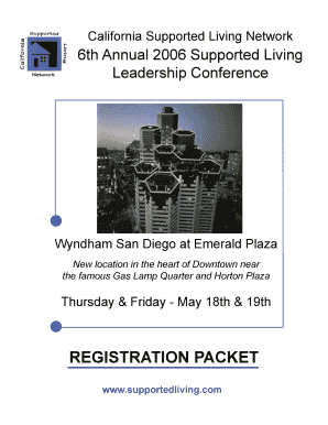 Conference Registration Form California Supported Living Network