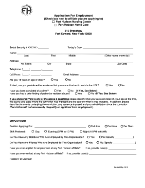 Fort Hudson Application  Form