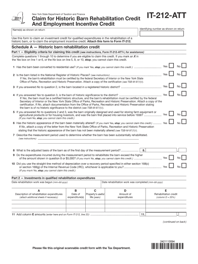 Attach This Form to Form it 212 Tax Ny
