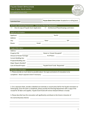 Fa Ade Grant Application Town of Apex  Form