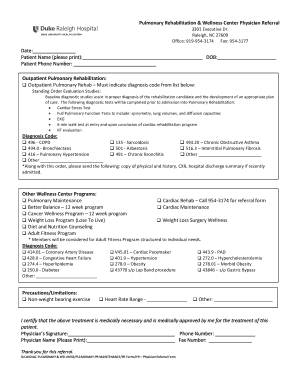 Printable Cardiac Rehab Forms