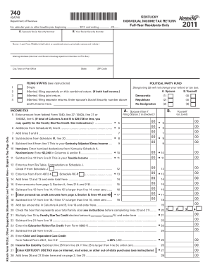 740 42A740 Department of Revenue *1100030001* B Revenue Ky  Form