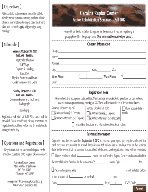 Please Print Information and Return This Form with Your Check or Credit Card Information to ORA Ncwildliferehab