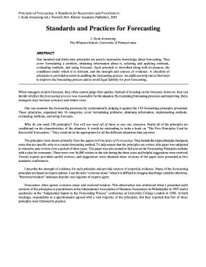 Principles of Forecasting a Handbook for Researchers and Practitioners,  Form