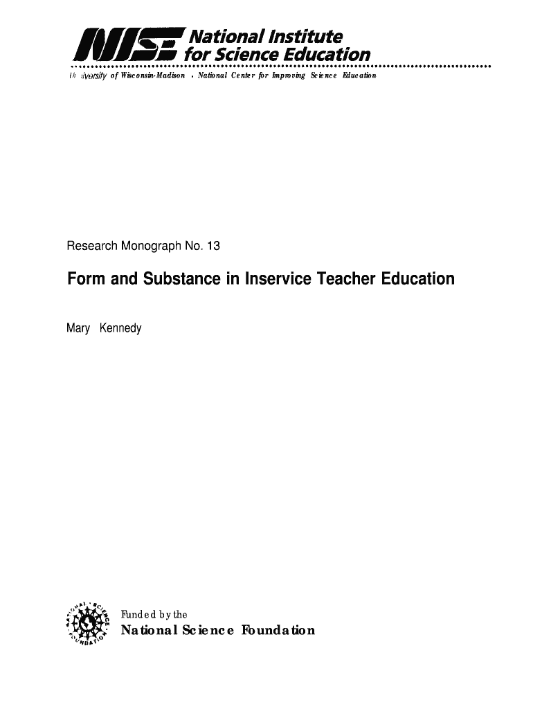 Form and Substance in Inservice Teacher Education