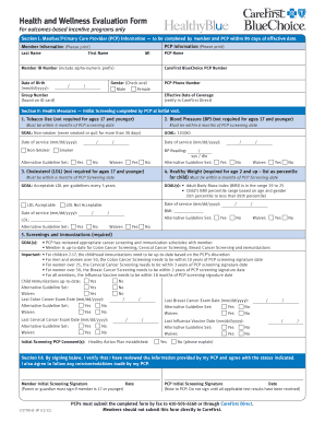 Carefirst Health Screening Form