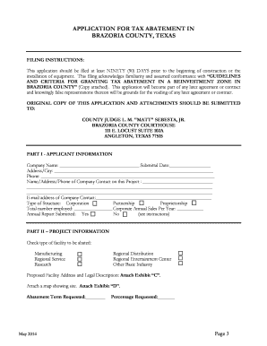 Fillin Tax Abatement Form Brazoria County