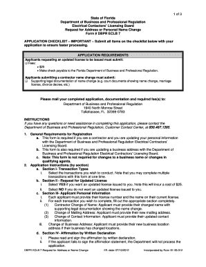 ECLB 7 Department of Business and Professional Regulation  Form