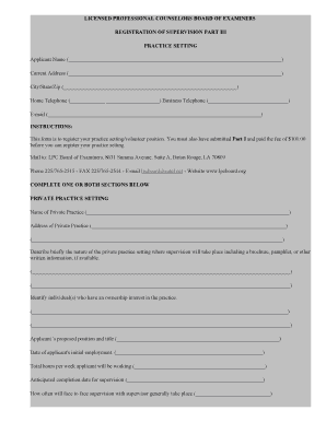 LICENSED PROFESSIONAL COUNSELORS BOARD of Lpcboard  Form